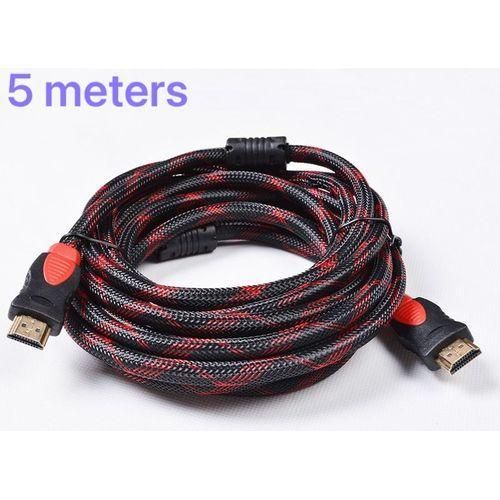 Câble - HDMI - HD - Haute Vitesse / Ethernet - V1.4 4K 3D - 5 M - Noir