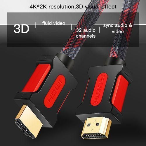 Câble - HDMI - HD - Haute Vitesse / Ethernet - V1.4 4K 3D - 5 M - Noir - image 3