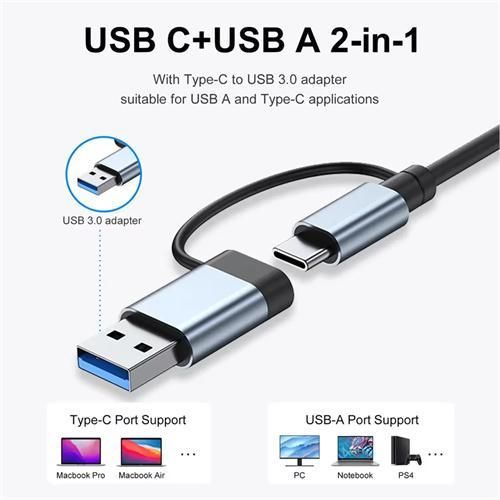 Hub USB Type C Original Multi-Port 7 en 2 avec répartiteur et Notebooks Connectiques Adaptateurs Tablettes Câbles extension dock - image 2