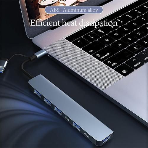Hub USB Type C Original Multi-Port 7 en 2 avec répartiteur et Notebooks Connectiques Adaptateurs Tablettes Câbles extension dock - image 4